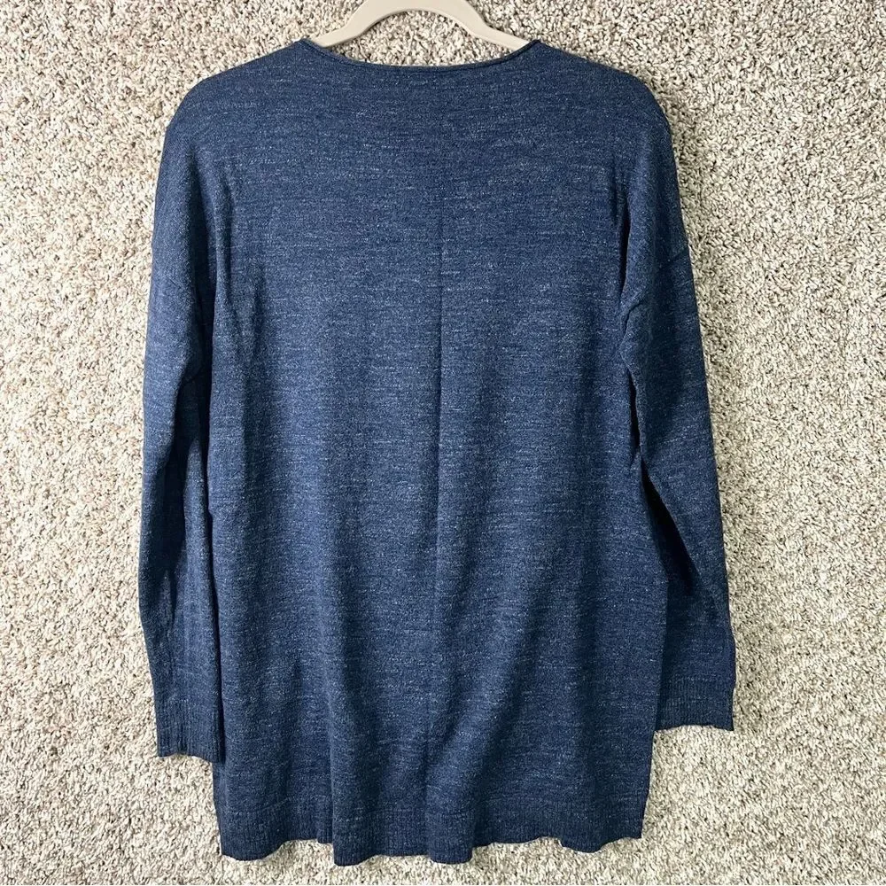 Eileen Fisher Sweater Women’s Small Blue Knit Relaxed Fit‎ Crew Neck